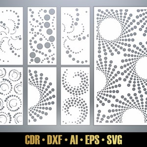 Abstract Patterns Panel Templates SVG Set #40. 7 vector files, for laser cut. Room Divider SVG. Decorative Panel DXF