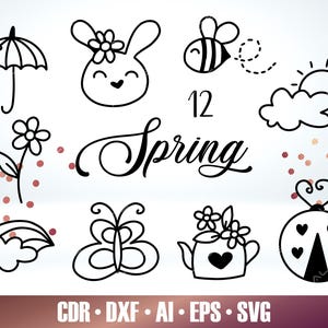 12 plików Spring SVG - Sunny SVG dla Glowforge - Love Cut File - Glowforge SVG - Cricut Spring files