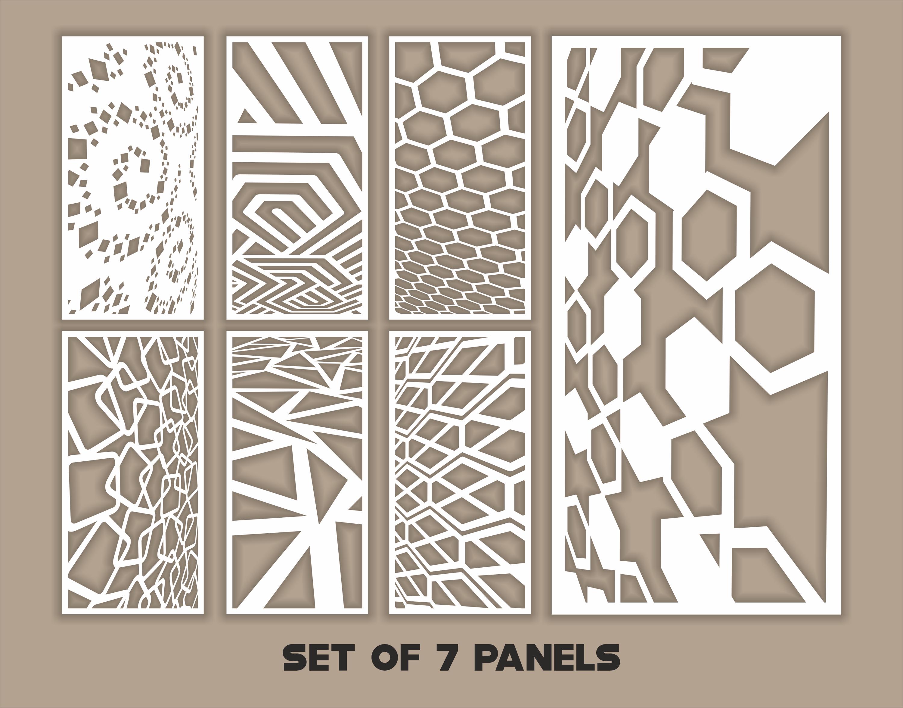 Distorted Cut Design Several Distorted Patterns SVG #54. Panel Templates. 7 Vector Files ...