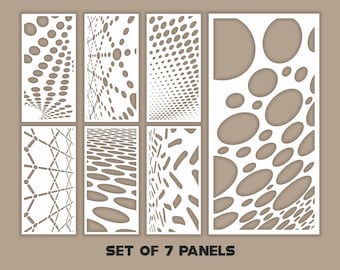 7 Modern Futuristic Room Divider Panels SVG, Laser Cut Decorative Patterns (Digital Download)