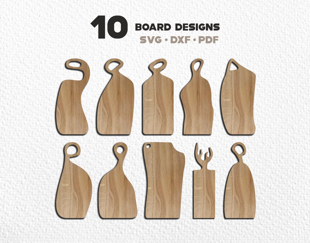 10 Cutting Board SVG Templates | Laser Cut Files for CNC, Glowforge ...