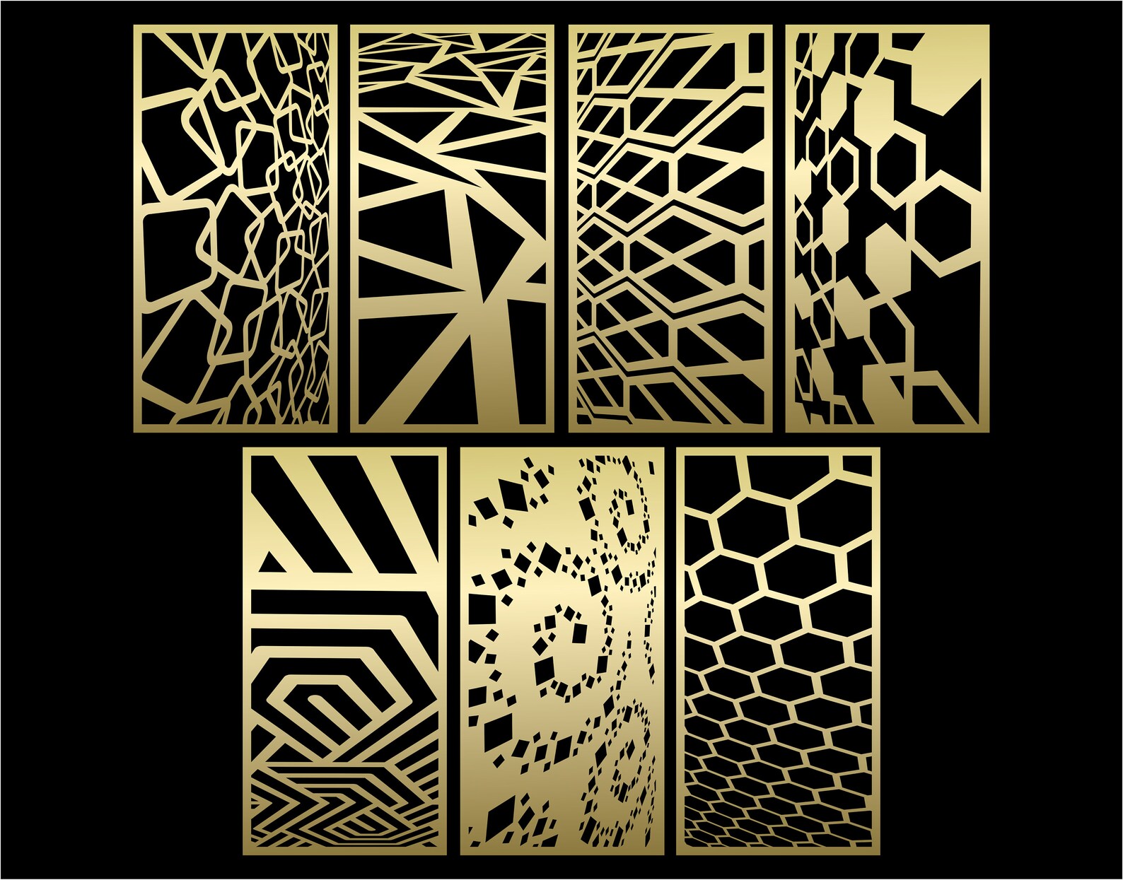 Distorted Cut Design Several Distorted Patterns SVG #54. Panel Templates. 7 Vector Files ...