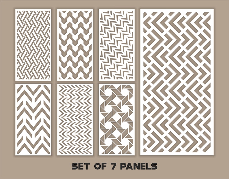 Geometric Panel Pattern Geometric Patterns Panel Templates SVG Set #70. 7 Vector Files, for ...