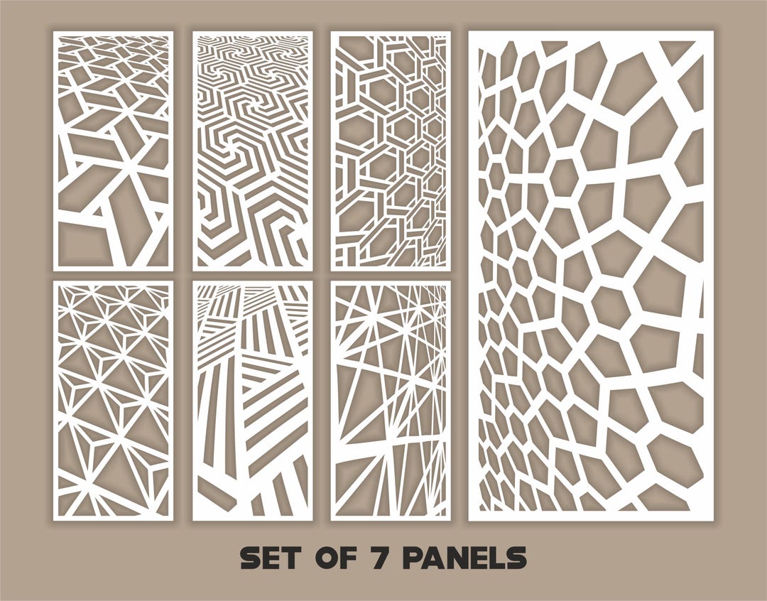 Several Distorted Patterns SVG. Panel Templates. 7 Vector Files, for ...