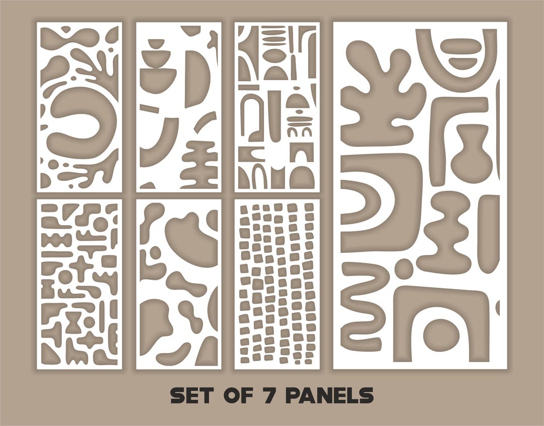 Abstract Patterns Panel Templates SVG Set #81. 7 Vector Files, for ...