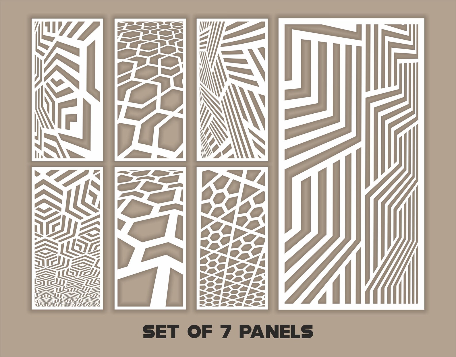 Distorted Cut Design Several Distorted Patterns SVG #52. Panel Templates. 7 Vector Files ...