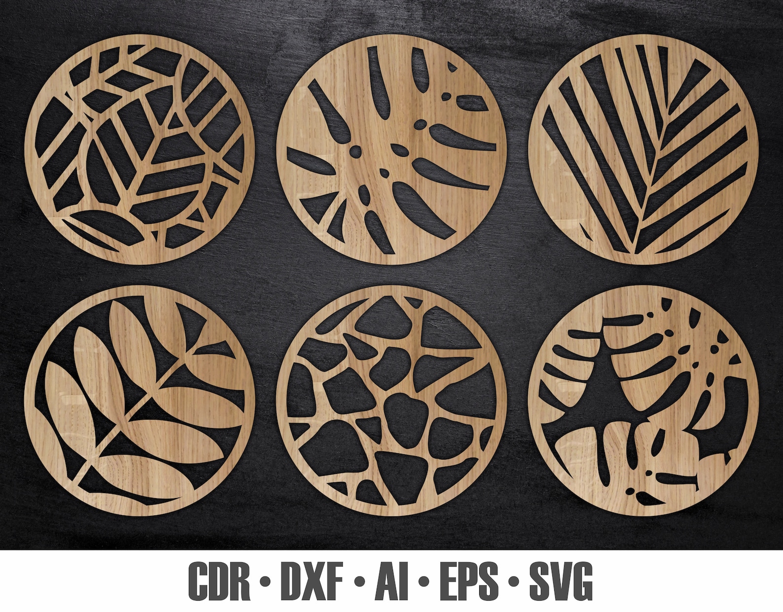 15 Wood Metal Coaster Grill Wall Decor Templates Vector Etsy