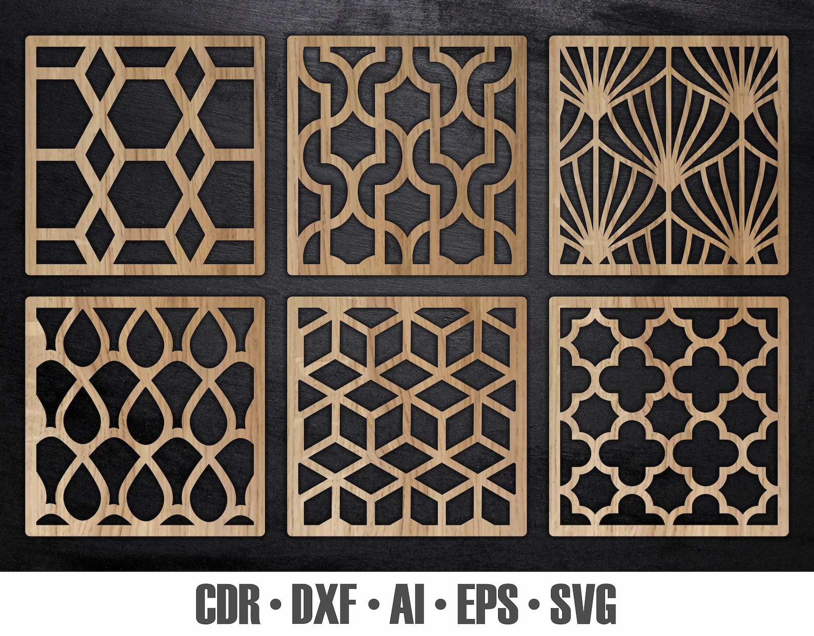 15 Wood Metal Coaster Grill Wall Decor Templates Vector Etsy