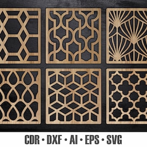 15 Holz Metall Untersetzer Grill Wand Dekor Vorlagen Vektor Digitale SVG DXF Dateien Sofortiger Download