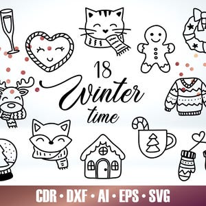 18 クリスマス SVG - Glowforge 用クリスマス SVG - 新年カット ファイル - Glowforge SVG - Cricut クリスマス ファイル