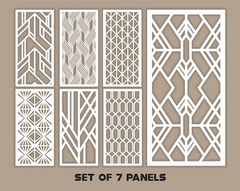Geometric Futuristic Panel Templates SVG, Laser Cut Room Divider Designs (Digital Download)