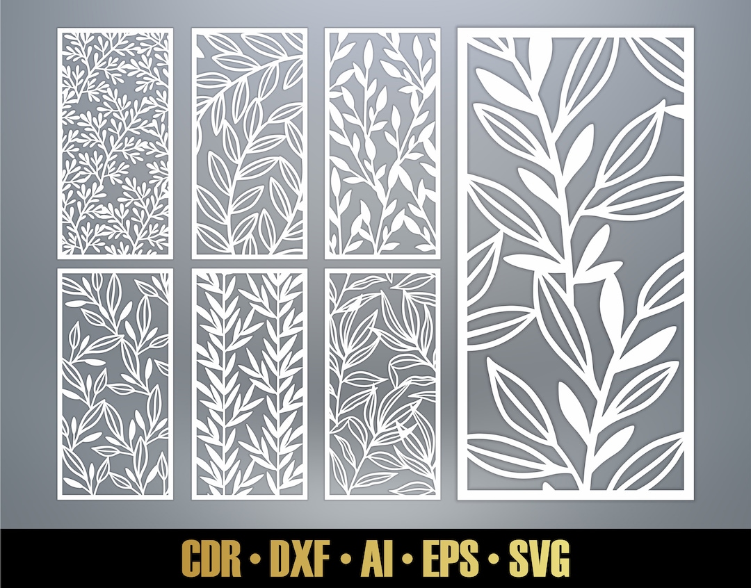 Floral Patterns Panel Templates SVG Set #32. 7 Vector Laser Cutting ...