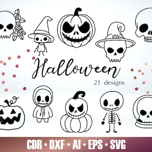 21 Halloween SVG - Skull SVG for Glowforge - Vampire Laser Cut File - Glowforge Svg - Cricut Halloween file