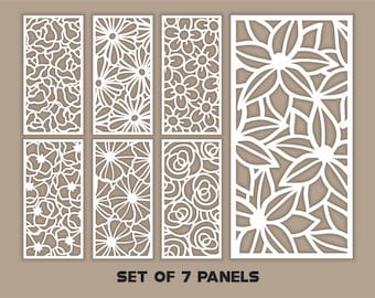 Floral Laser Cutting Files: Decorative Panel SVG Set (7 Designs)