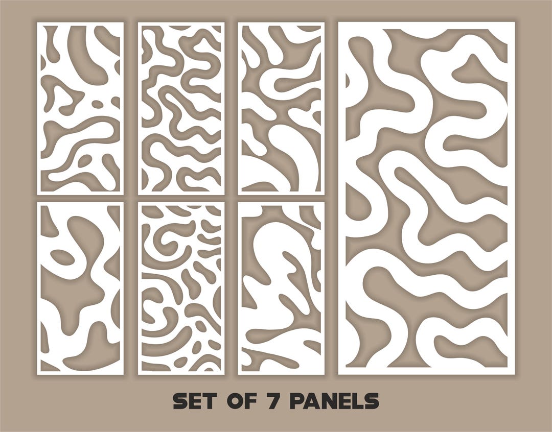 Abstract Patterns Panel Templates SVG Set #79. 7 Vector Files, for ...