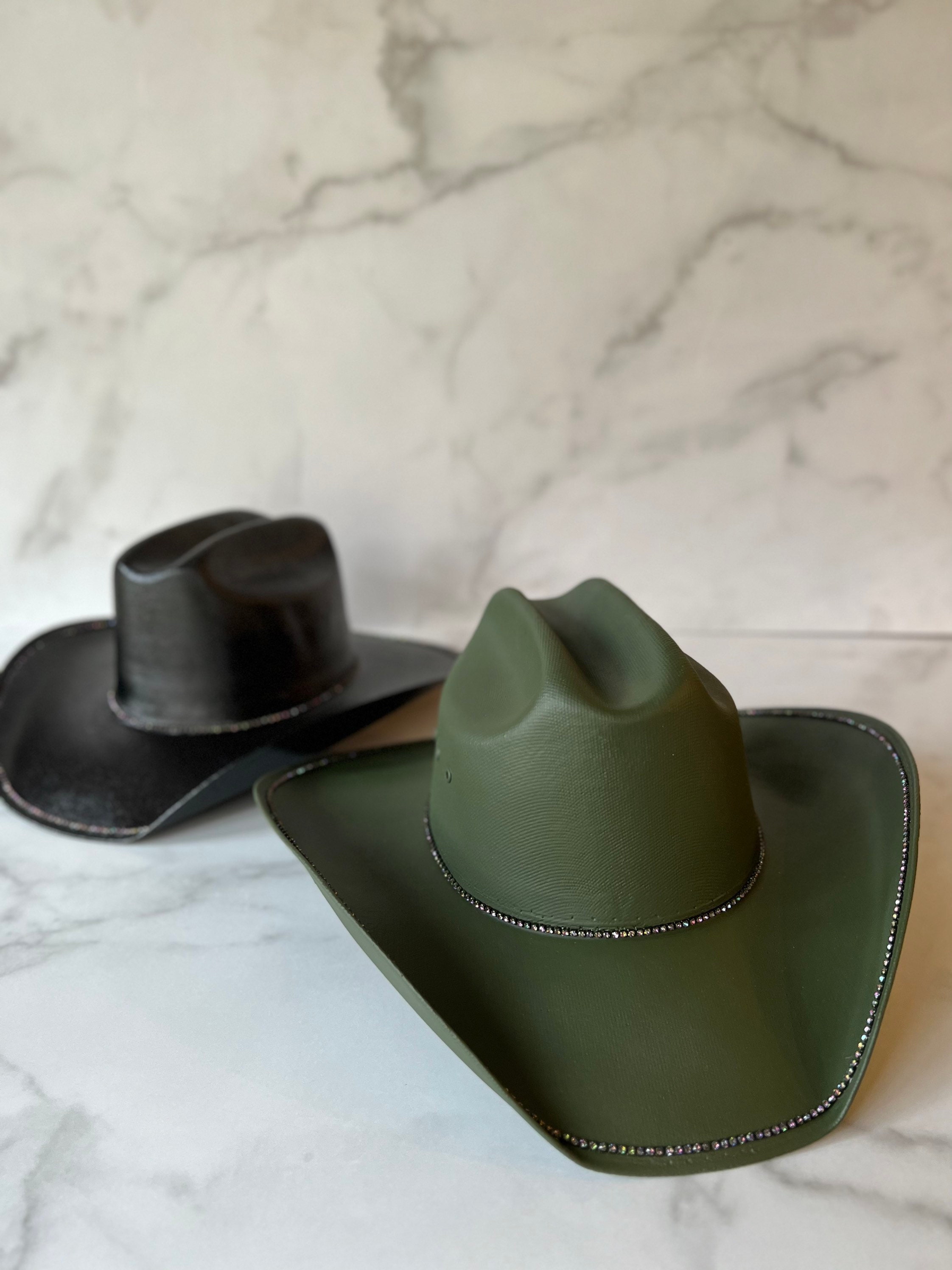 Hunter Green Rhinestone Cowboy Hat Rhinestone Cowgirl Hat