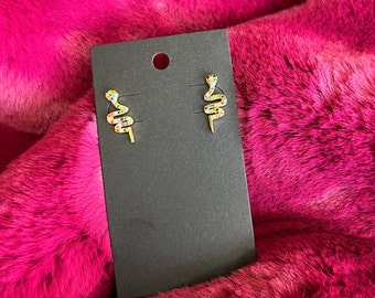 Liza Snake Earrings | 24k Gold Plated Studs