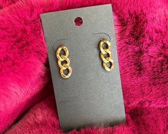Elle 18k Gold Plated Earrings | Gold Chain Drop Earrings