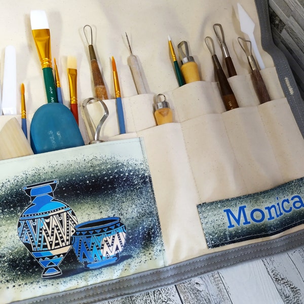 Pottery Tool Roll up Bag Etsy