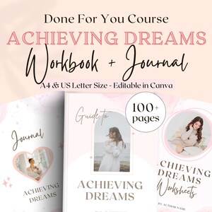Coaching Course Workbook & Journal | Guide to Achieving Dreams for Life Coaches | Canva Template | Coaching Template | Done For You Workbook
