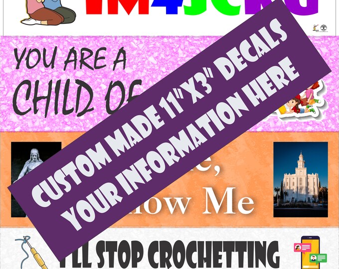 Custom Bumper Stickers 11x3 Etsy