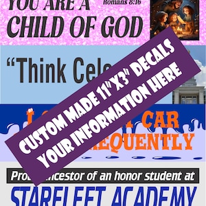 Custom Bumper Stickers - 11&quot;x3&quot;
