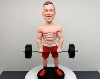 Custom Weightlifter Bobblehead,Personalized Bobblehead Weightlifter,Gift For Weightlifter,Weightlifter Gifts,Weightlifter Cake Toper---A0062