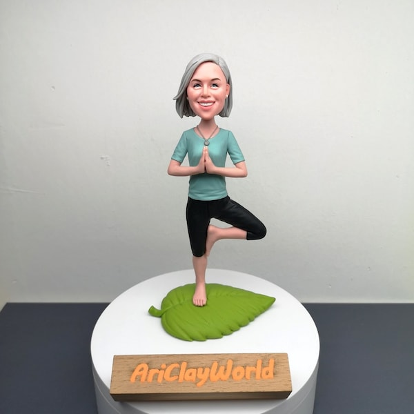 Custom Female Yoga Bobblehead,Bobblehead Cusotm,Bobblehead Yoga, Women Bobblehead,Gift For Wife,Yoga Gift For Women-A0097