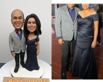 Figuras cabezonas hechas a mano para parejas, regalo personalizado para quienes lo tienen todo, estatua para parejas, regalo de aniversario personalizado.