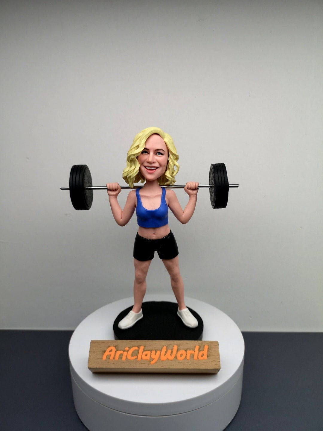 Custom Female Powerlifter Bobbleheadpersonalized Female Etsy