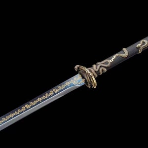 Hand Forged T10 Steel Snake Tsuba Broadsword Sword Real Battle Ready Samurai Dao Style Sword image 4