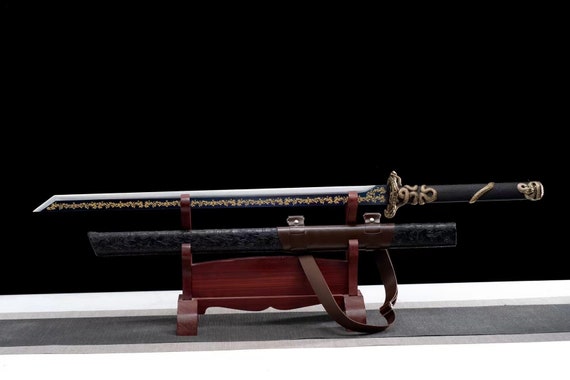 Espada Katana Espada ancha Espada forjada a mano Hoja de acero real Espada  Katana Samurai lista para la batalla Llama Wolf Tsuba -  México