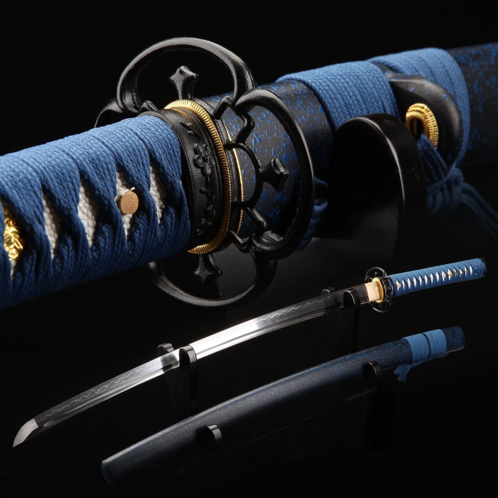Katanas japonesas T10 de acero, espadas japonesas reales hechas a mano,  completamente Tang, funcionales, Catana, arqueadas, 98 espadas chinas -  AliExpress