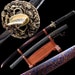 Katana - Folded Blue Patterned Steel - Samurai Sword - Wooden Scabbard - Handmade Japanese Katana 