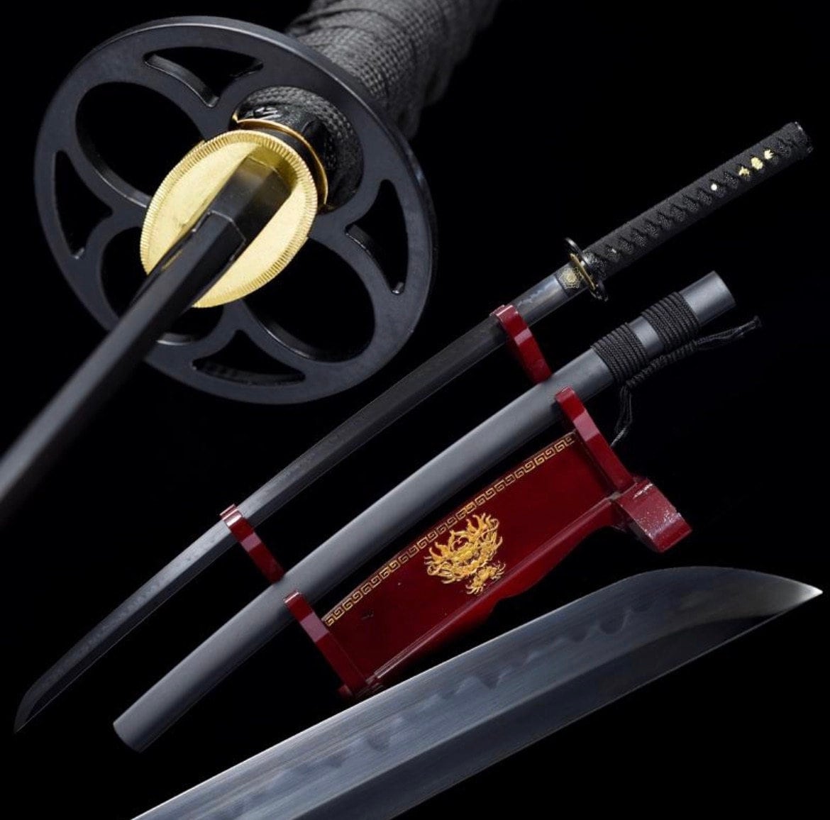 Enma Zoro Katana One Piece T10 Steel Black blade