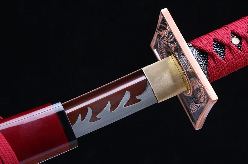 Katana de dragón hecha a mano, real afilado samurai japonés Katana espada  Damasco acero Río textura, full tang, piel de rayo real, 40.5 pulgadas -   México