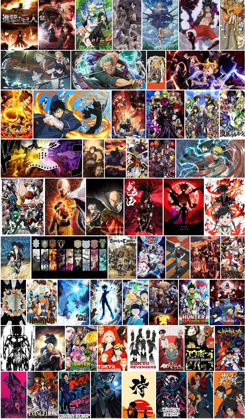 60 PCS Anime Wall Collage Kit Popular Trendy Anime Posters Wall