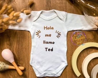 Me llamo - My name is - Personalised 0-3 Months Baby Grow