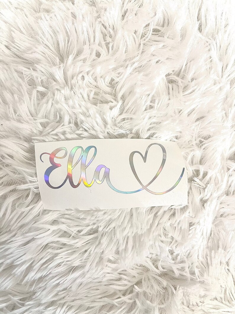 Custom Name With Heart Vinyl Decals - Custom Name - Heart Name Design ...