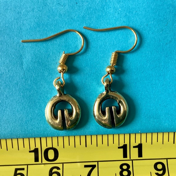 1 pair of small Filipino earrings Lingling-o Ifugao brass  tribal  fertility amulet jewelry