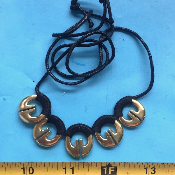 Necklace of 5  Lingling-o Ifugao brass  pendant tribal fertility jewelry luck Sale!