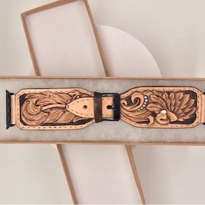 Hand Tooled  Leather Watch Band