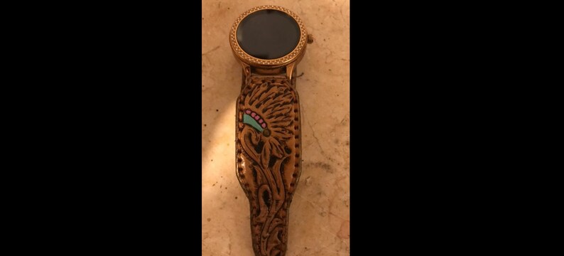 Hand Tooled Leather Watch Band - Etsy