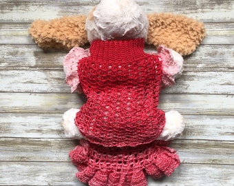 Tiny Dog sweater crochet, New dog mom gift, Good girl dog jumper dress, Pet presents for dog owners, Pup birthday gift from fur baby mama