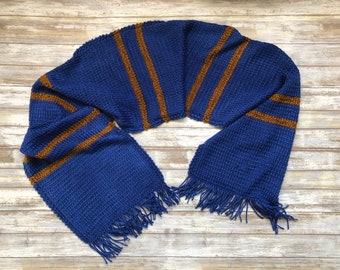 Wizard scarf for girls, Ravenclaw bronze long scarf, Wizarding school, soft scarf women, hogwarts, Luna Lovegood cosplay