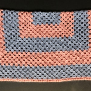 Crochet Baby Blanket, Gray & Pink Striped Receiving Blanket, pregnant bestie or expecting mom gift