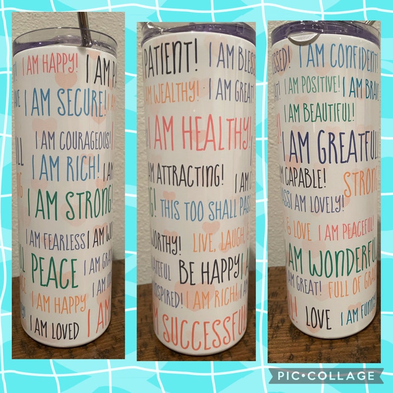 20oz Tall Tumbler / Words of Affirmation / Positive Words Tumbler