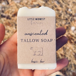 Grass-fed Tallow Soap | Gentle 100% Grass Fed Tallow face soap/hand soap | Little Midwest Farm Tallow