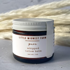 Pure 100% Grass-fed Tallow Balm | No Extra oils | Triple Purified and Whipped Tallow cream | Face Moisturizer | Tallow Skin Care Lotion