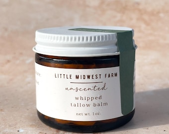 Grass-fed Whipped Beef Tallow Balm | Grass-Finished Tallow Skincare | Tallow Face Cream | Face, Body Lotion | Pure Essential Oils | Natural
